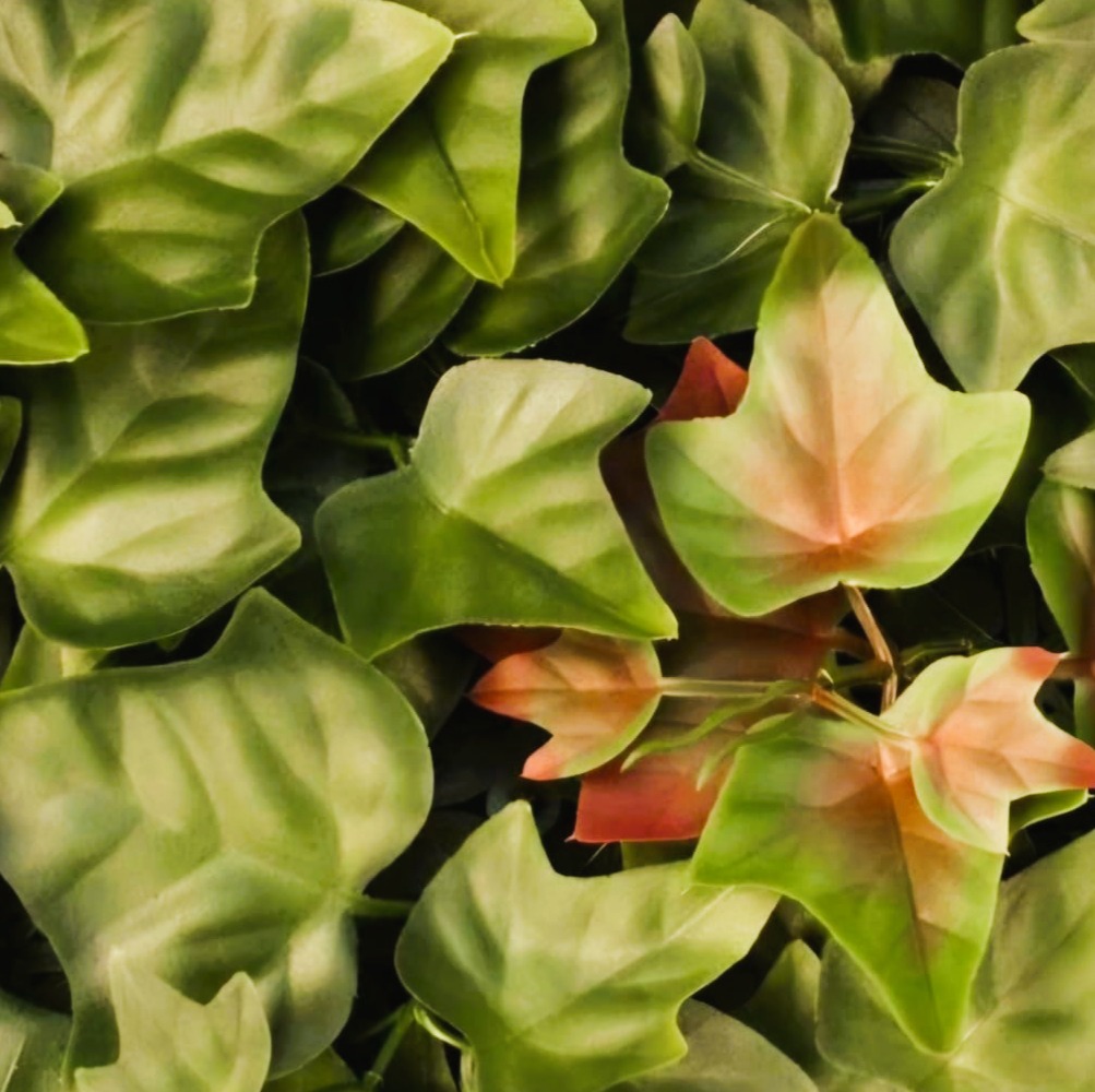 Hiedra con Rojo – Panel de Follaje Artificial 1x1 m